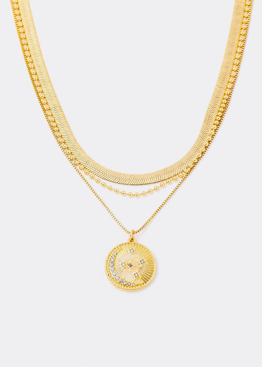 The Pave Moon Layered Necklace